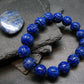 Lapis Lazuli Lazurite Genuine Bracelet ~ 7 Inches ~ 12mm Carved Beads