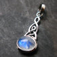 Natural Glow From Inside Moonstone 925 Silver Pendant - 1.2" - 2.33 Grams
