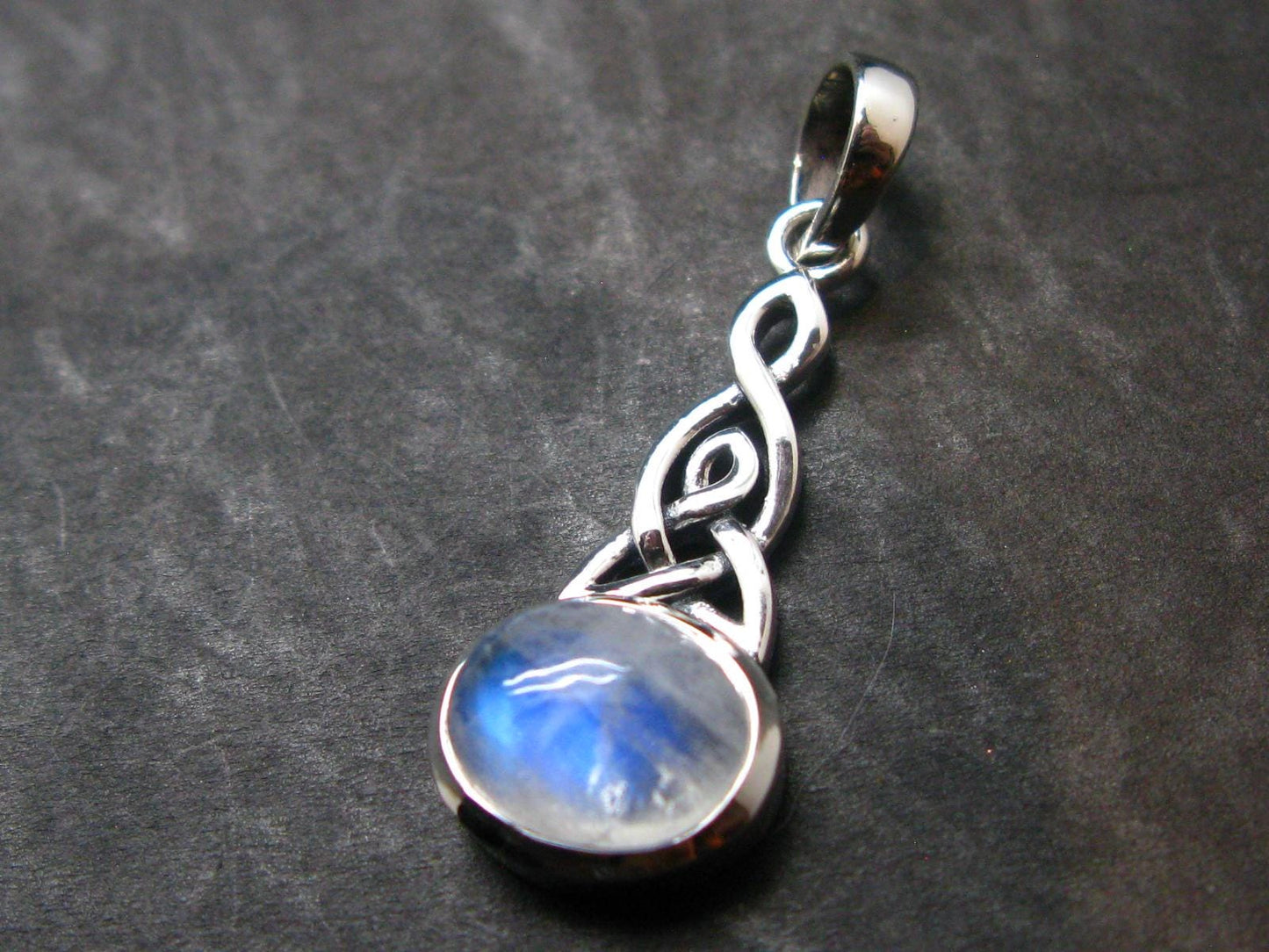 Natural Glow From Inside Moonstone 925 Silver Pendant - 1.2" - 2.33 Grams