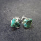 Raw Chrysocola Silver Stud Earrings from Peru