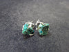 Raw Chrysocola Silver Stud Earrings from Peru