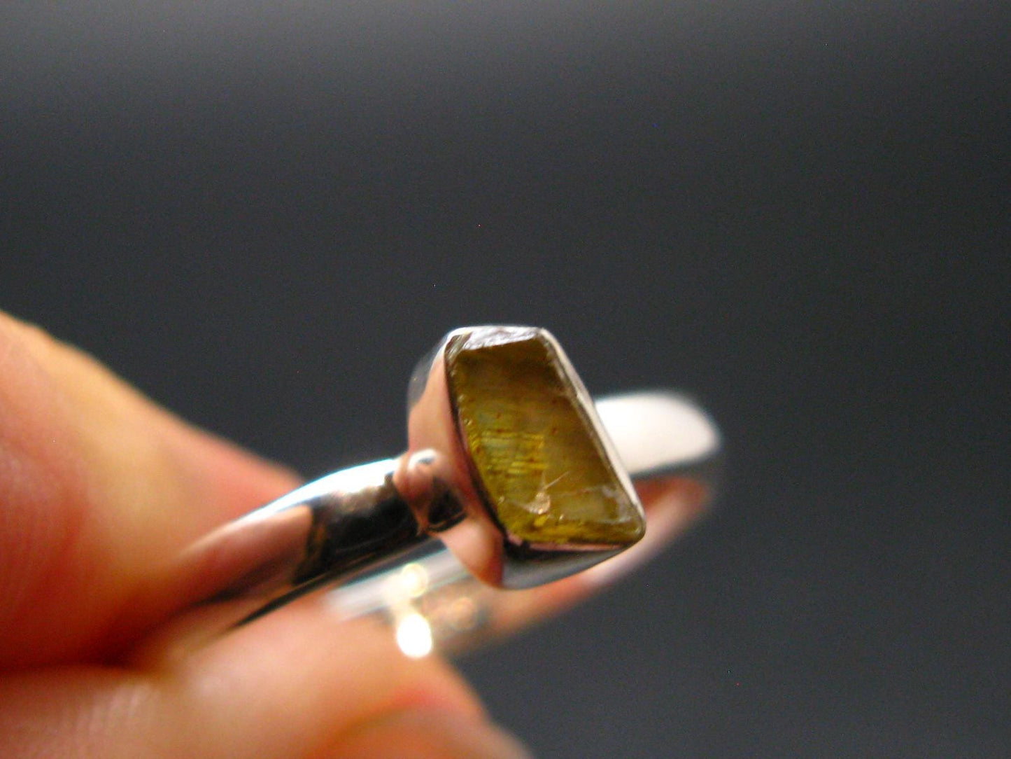 Fire Red Zincite Zinkite 925 Silver Ring from Poland - Size 7 - 1.62 Grams