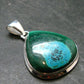 Malachite And Chrysocola Silver Plated Pendant from Congo - 1.4" - 8.0 Grams