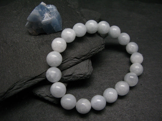 Blue Calcite Genuine Bracelet ~ 7 Inches ~ 10mm Round Beads