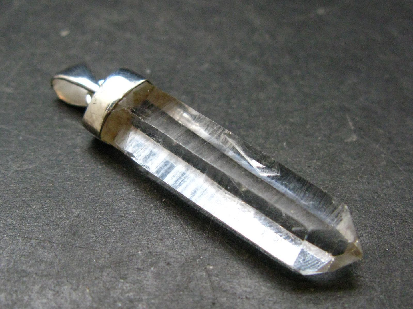 Lemurian Quartz Crystal Pendant From Brazil - 1.9" - 5.79 Grams