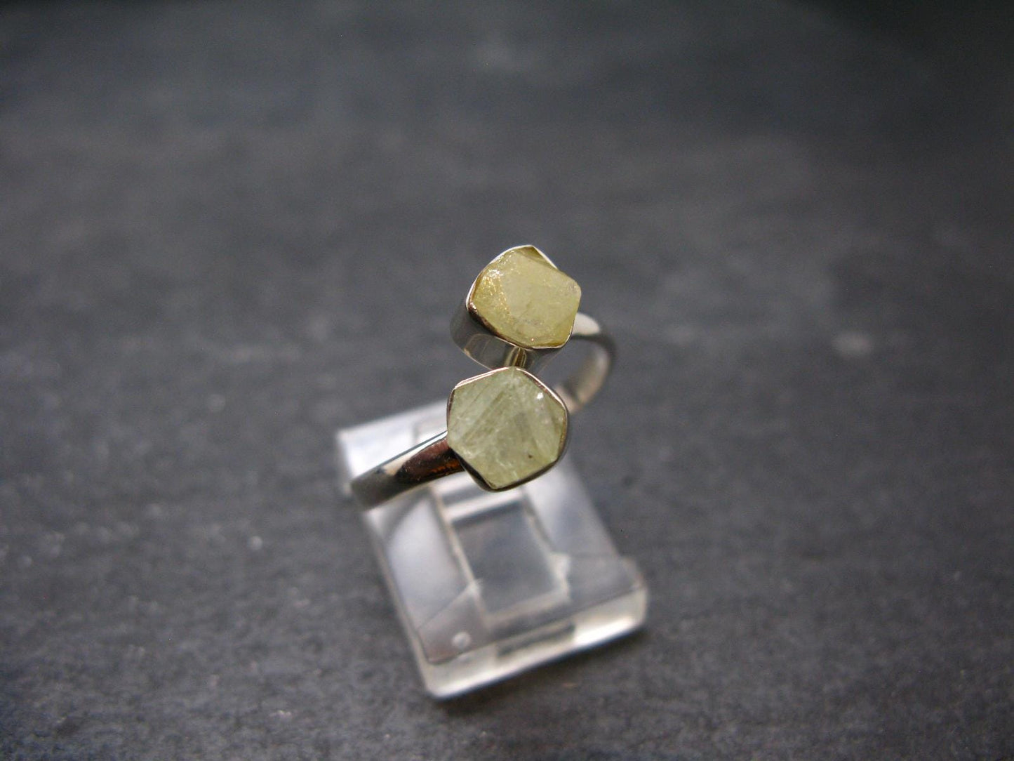 Rhodizite Rhodozite Silver Ring From Madagascar - Adjustable size - 2.51 Grams