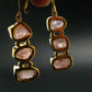 Morganite Pink Beryl Crystal Gold Plated Silver Earrings From Brazil - 12.63 Grams