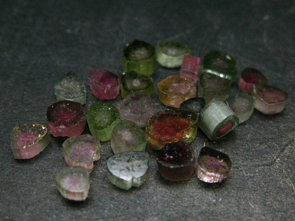 Lot of 25 Watermelon Tourmaline Crystal Slices From Brazil - 20 Carats