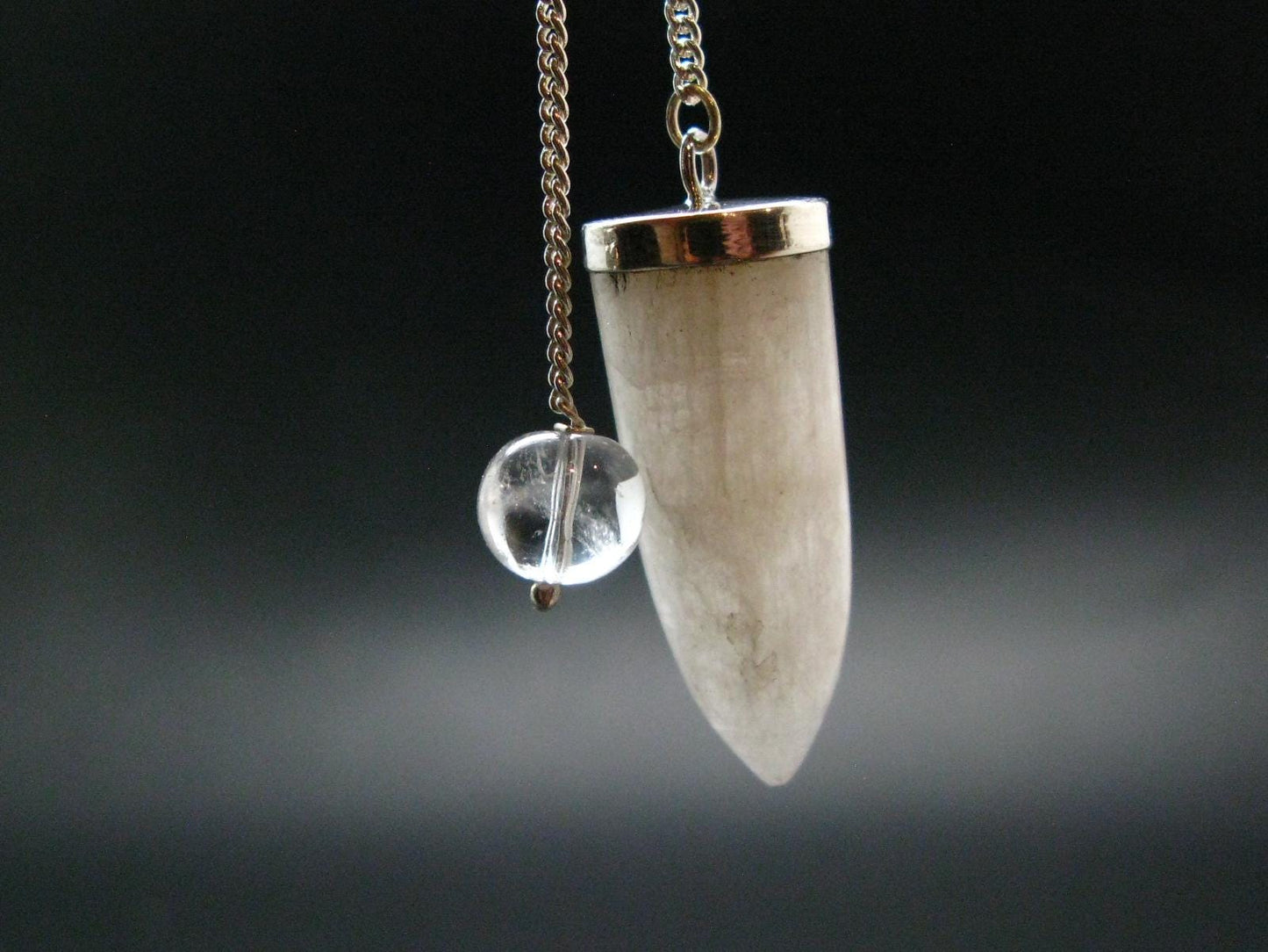 Very Rare White Cryolite Pendulum from Greenland - 7" - 8.62 Grams