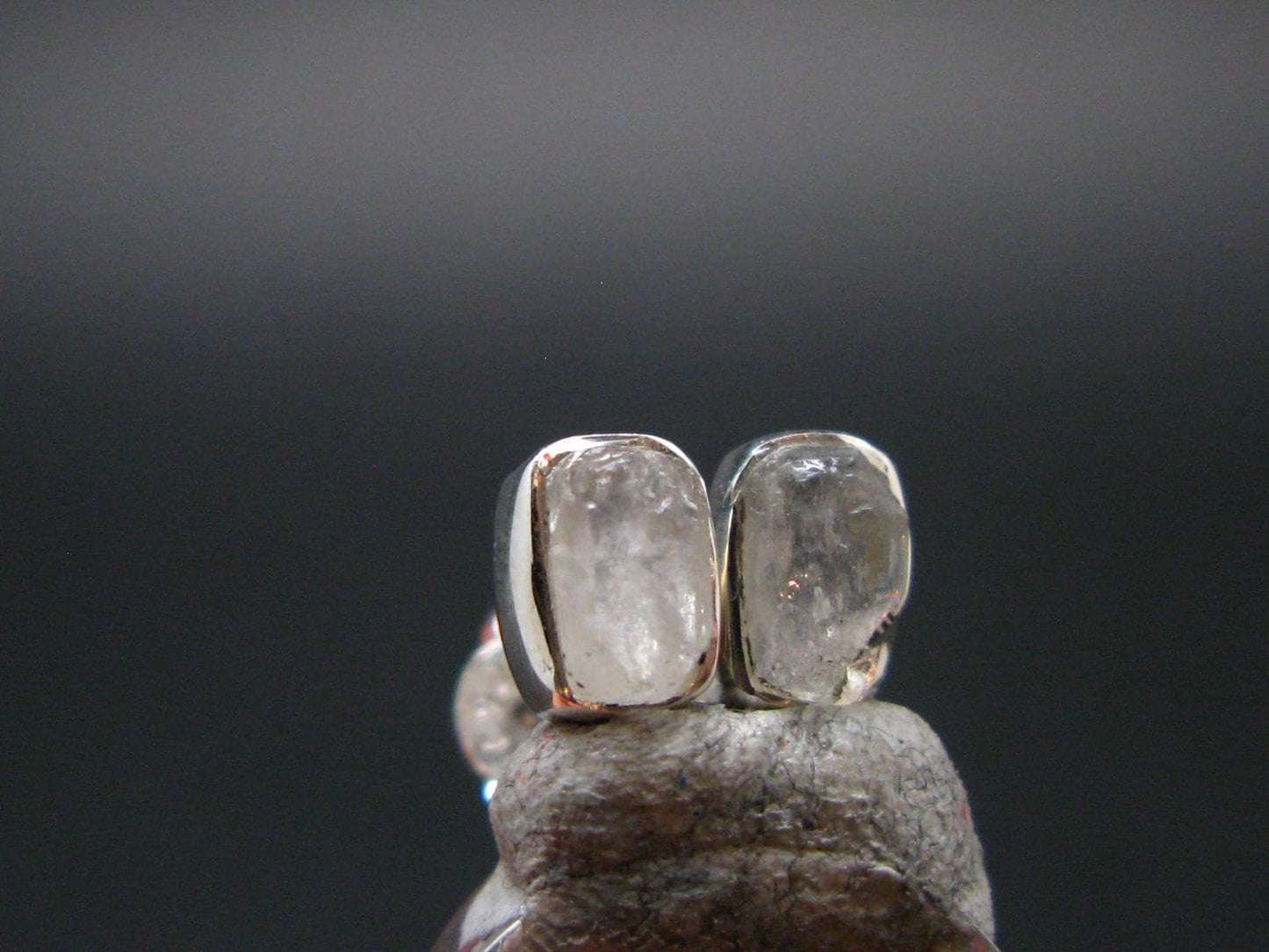 Natrolite Stud Earrings Sterling Silver From Russia - 1.15 Grams