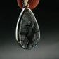 Large Tourmalinated Quartz Crystal Silver Pendant From Brazil - 1.5" - 6.79 Grams