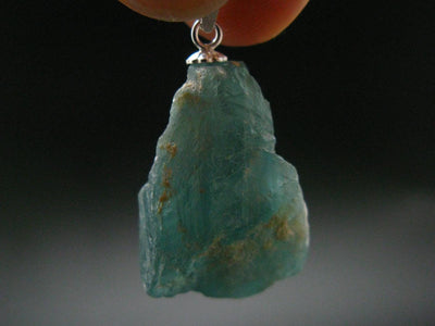 Extremely Rare Rough Grandidierite Silver Pendant From Madagascar - 1.4" - 6.14 Grams