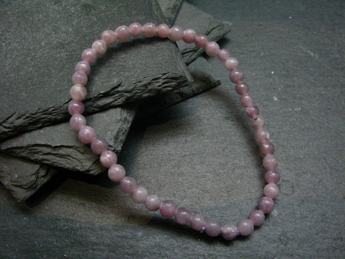 Lepidolite Genuine Bracelet ~ 7 Inches ~ 4mm Round Beads