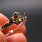 Moldavite Tektite Silver Ring from Czech Republic - Size 8.75 - 1.51 Grams