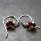 Natural Faceted Red Garnet Almandine Sterling Silver Earrings from India - 2.34 Grams