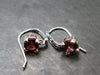 Natural Faceted Red Garnet Almandine Sterling Silver Earrings from India - 2.34 Grams