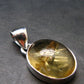 Yellow Citrine Gem Oval Sterling Silver Pendant From Brazil - 1.0" - 4.48 Grams