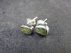 Natural Moldavite Tektite Raw Stud Earrings In Sterling Silver From Czech Republic