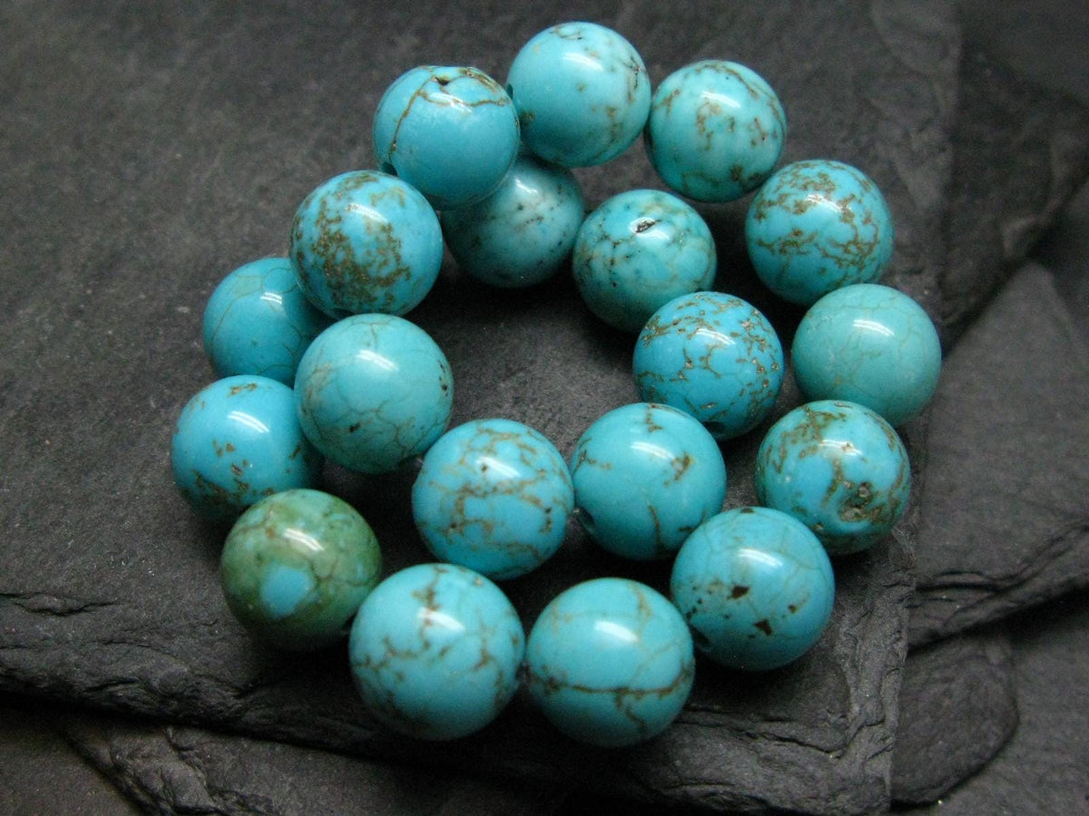 Turquoise Genuine Untreated Bracelet ~ 7 Inches ~ 10mm Round Beads