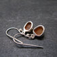 Spessartine Garnet Silver Earrings From Tanzania - 0.9" - 2.21 Grams