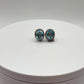Swiss Blue Topaz Oval Stud Earrings with Pave Halo - Weight 4.49 Grams