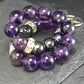Hematite & Amethyst Genuine Bracelet ~ 7 Inches ~ 8mm Round Beads