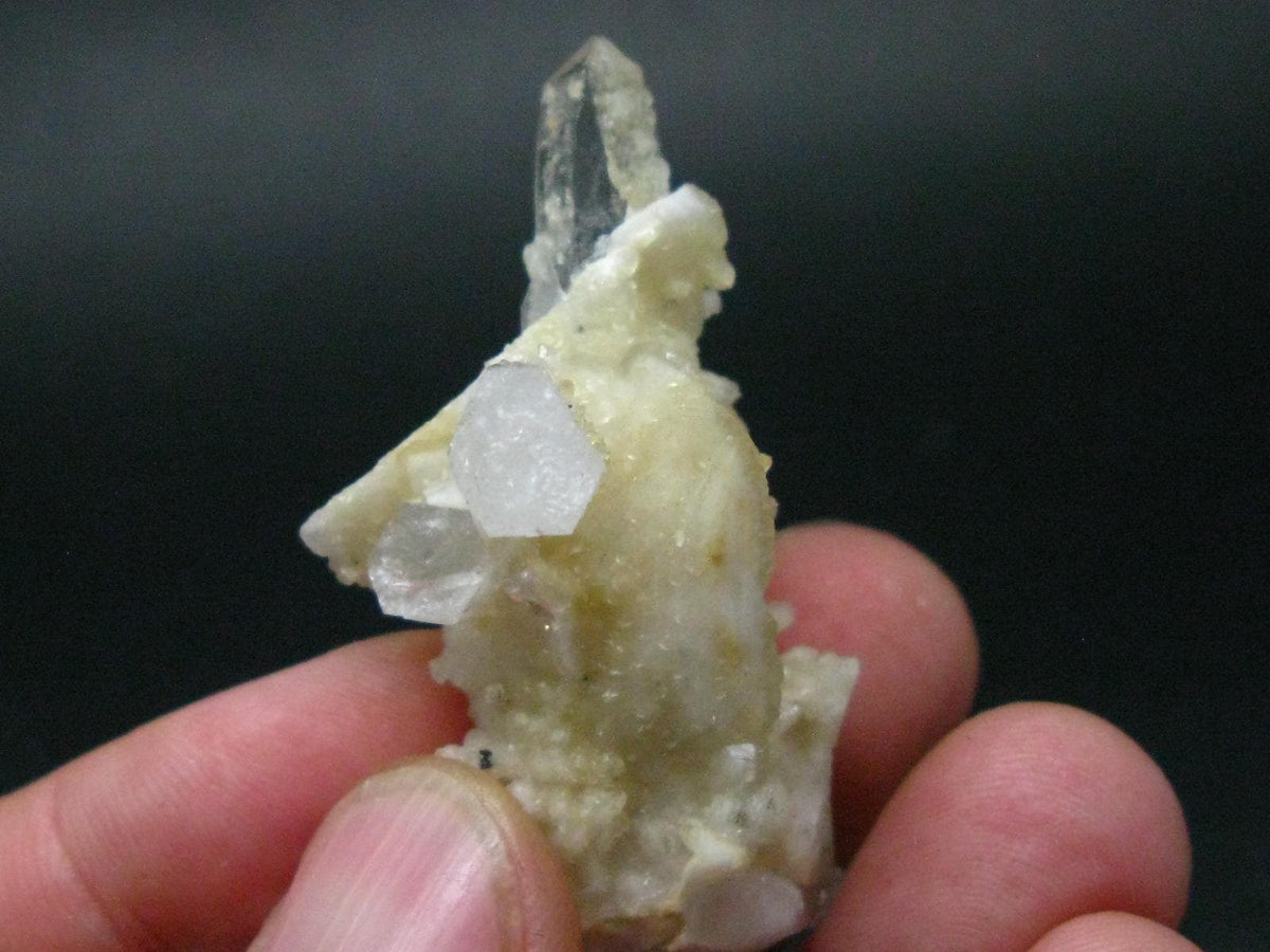 Bertrandite on Quartz cluster from Russia - 2.1"