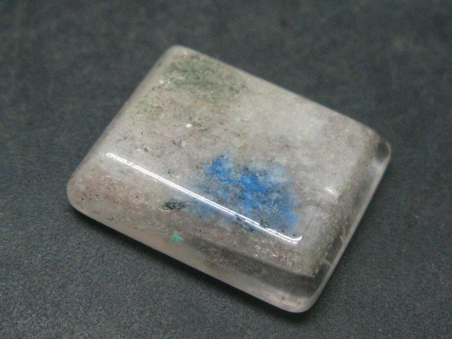 Papagoite & Ajoite in Quartz Cabochon from Messina S. Africa - 39.50 Carats - 25x21mm