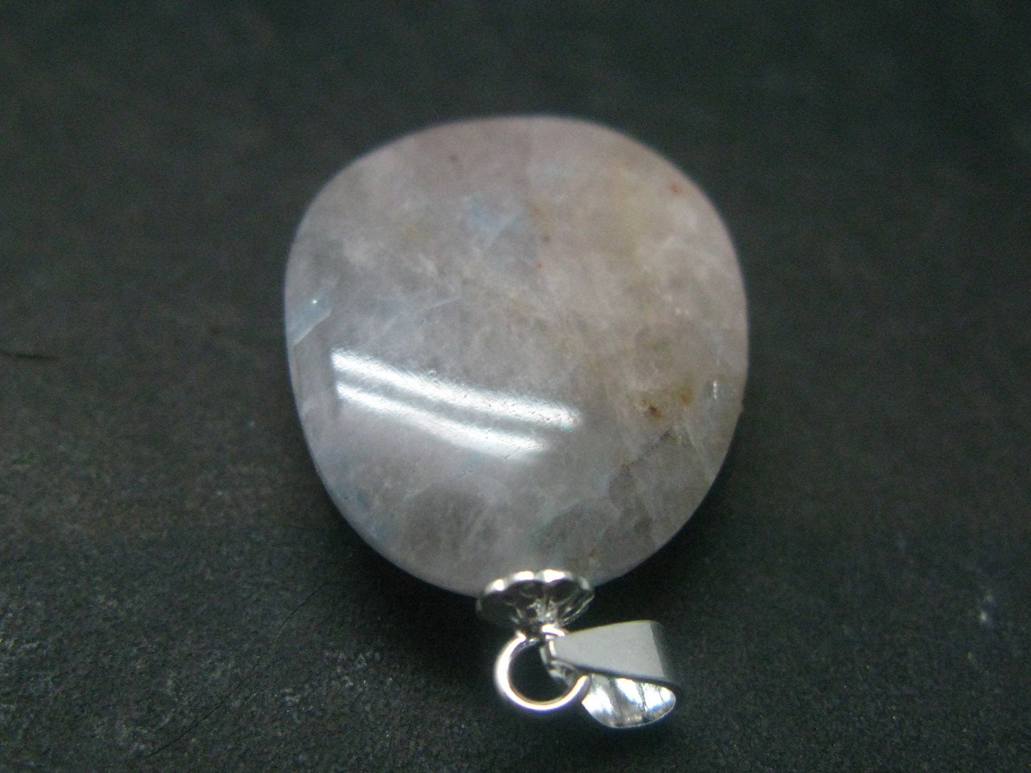 Papagoite in Quartz Cabochon Silver Pendant from S. Africa - 1.1" - 3.07 Grams