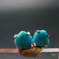 Nice Raw Natural Turquoise Sterling Silver Stud Earrings from Mexico