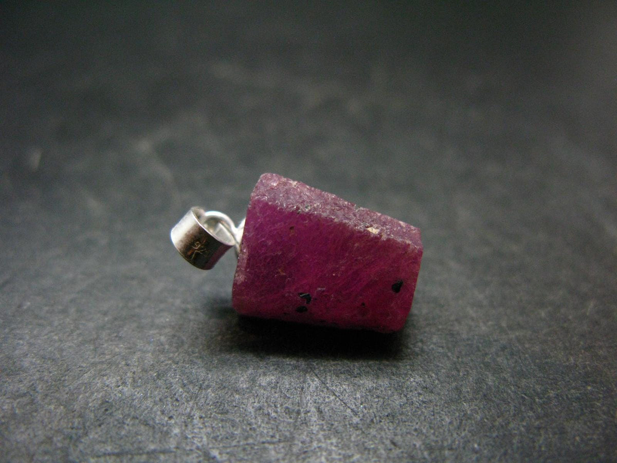 Ruby Silver Pendant from Afghanistan - 0.7" - 2.07 Grams