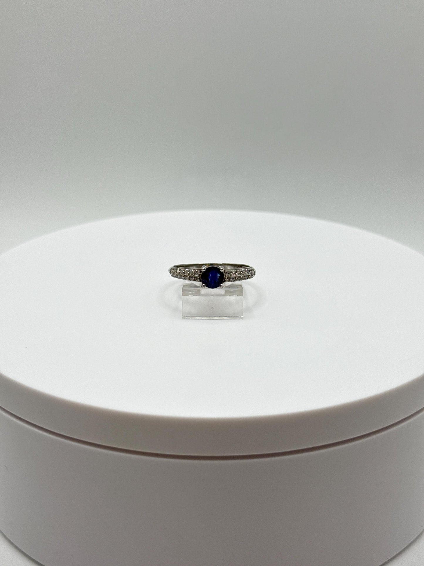 Blue Sapphire Sterling Silver Ring: September Birthstone, Size 8