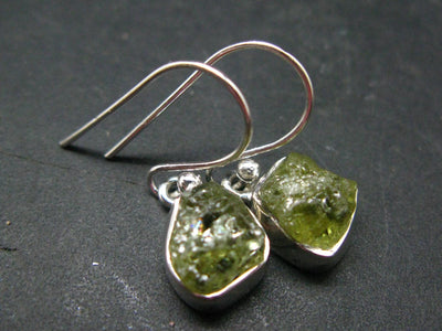 Chrysoberyl Silver Earrings From Brazil - 0.8" - 3.38 Grams