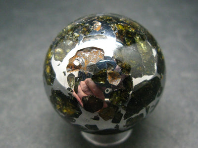Large Seymchan Meteorite Pallasite Olivine Sphere Ball From Russia - 1.3" - 86.17 Grams