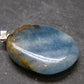 Lemurian Aquatine Blue Calcite Silver Pendant from Argentina - 1.4" - 7.13 Grams