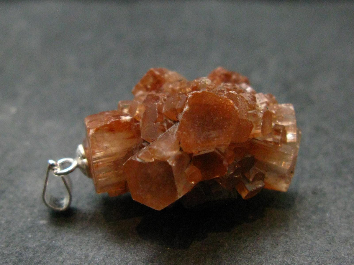 Terminated Aragonite Crystal Silver Pendant from Morocco - 1.2" - 7.73 Grams