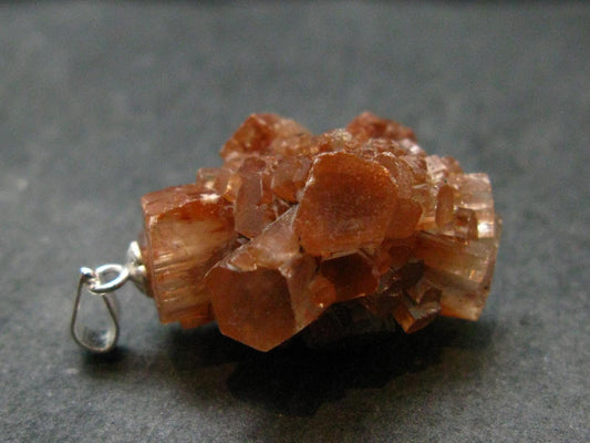 Terminated Aragonite Crystal Silver Pendant from Morocco - 1.2" - 7.73 Grams