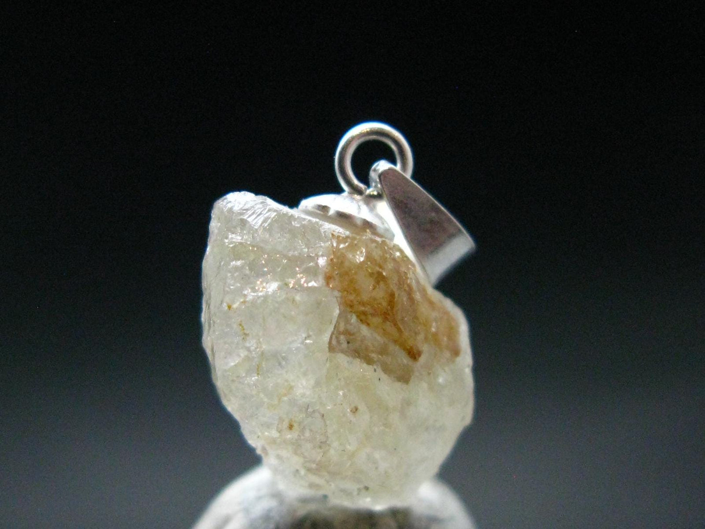 Rare Herderite Crystal Silver Pendant from Brazil - 0.8" - 1.71 Grams