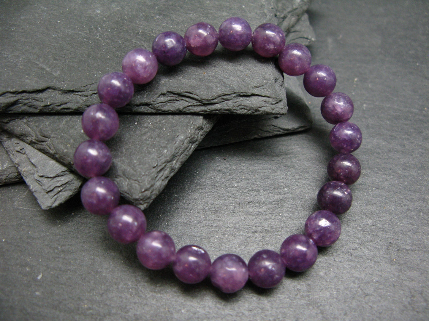 Lepidolite Genuine Bracelet ~ 7 Inches ~ 8mm Round Beads
