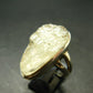 Natural Gem Raw Libyan Desert Glass Tektite Sterling Silver Ring from Libya - Size 9 - 9.19 Grams