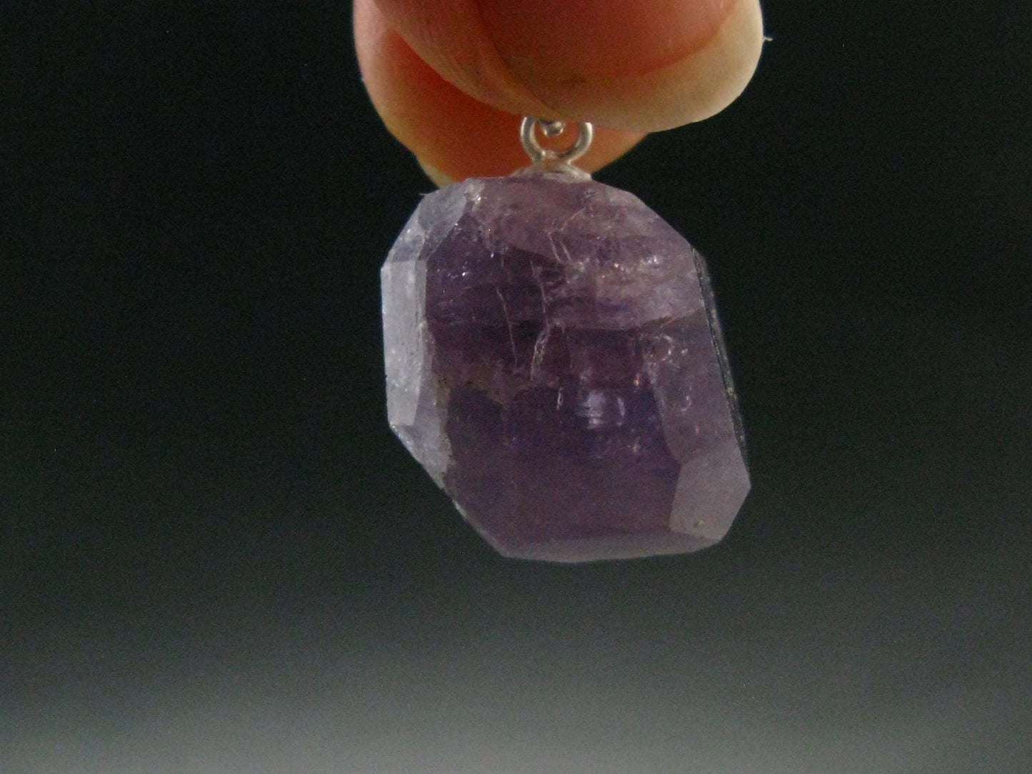 Purple Scapolite Pendant in SS From Afghanistan - 0.9" - 4.90 Grams
