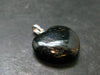 Silver Nuumite Nuummite Heart Pendant From Greenland - 1.0" - 4.51 Grams