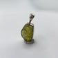 Chrysoberyl Raw Stone Pendant Green Yellow Gemstone Silver Crystal Pendant Natural Minimalist Jewelry Gift