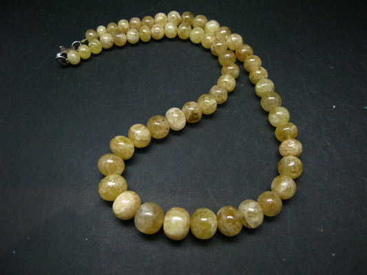Gem Gold Agni Danburite Silver Necklace From Tanzania - 19'' - 405 Carats