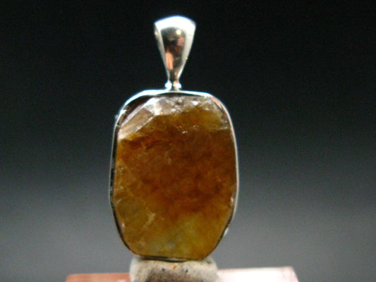 Rare Herderite Crystal Silver Pendant from Brazil - 1.1" - 4.05 Grams