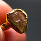 Moldavite Gold Plated Silver Ring - Size 5 - 1.17 Grams