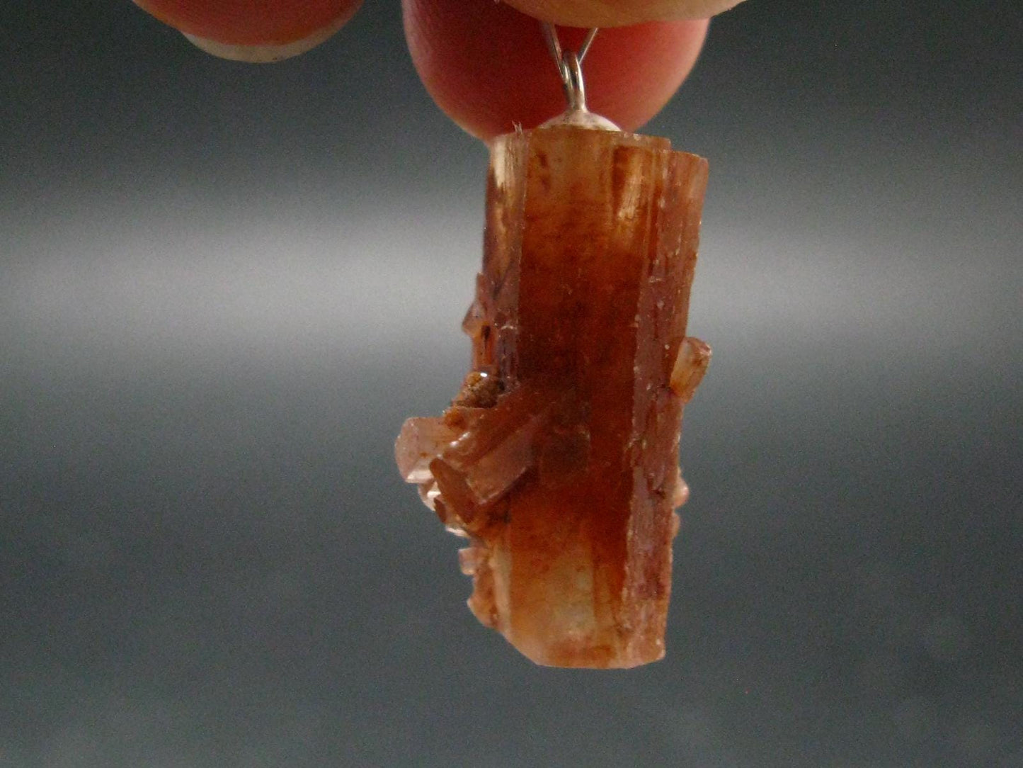 Terminated Aragonite Crystal Silver Pendant from Morocco - 1.2" - 5.63 Grams