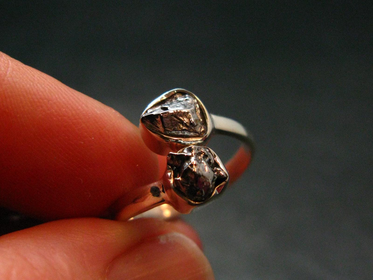 Large Meteorite Campo Del Cielo Sterling Silver Ring From Argentina - 2.58 Grams - Size 7