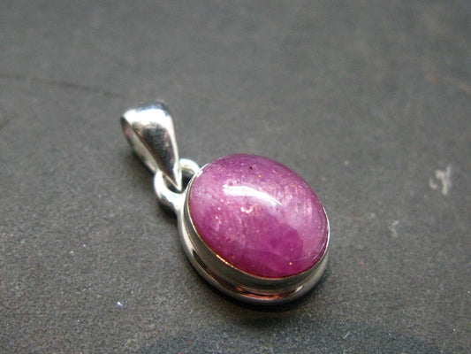 Star Ruby Sterling Silver Pendant - 0.8" - 2.84 Grams