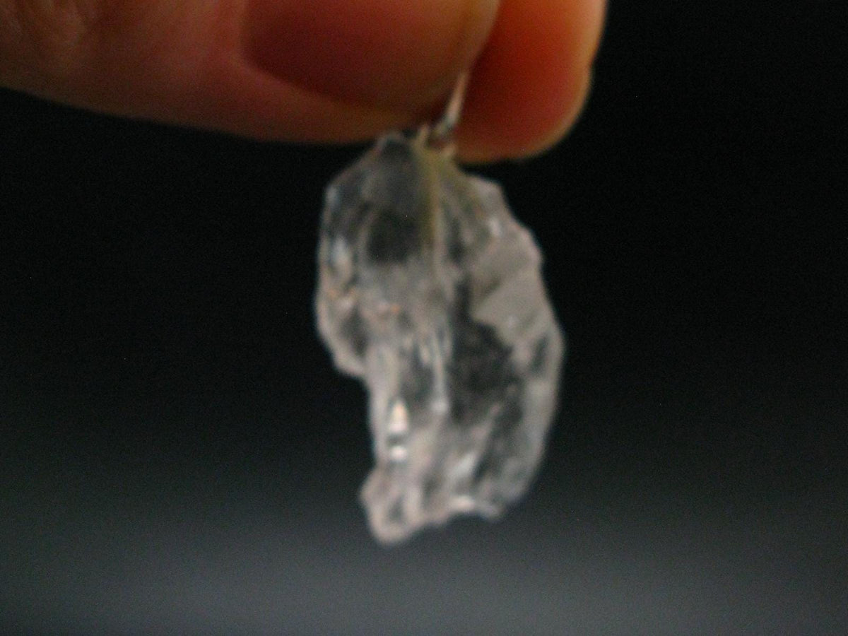 Goshenite Beryl Crystal 925 Silver Pendant From Brazil - 1.3" - 2.90 Grams